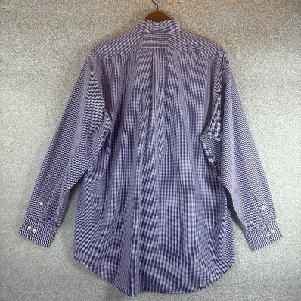Polo Ralph Lauren Yarmouth Purple Check Dress Shirt‎ Button Down Sz 16.5 34/35